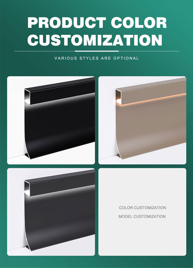 Papan Skirting Aluminium LED 80*9mm
