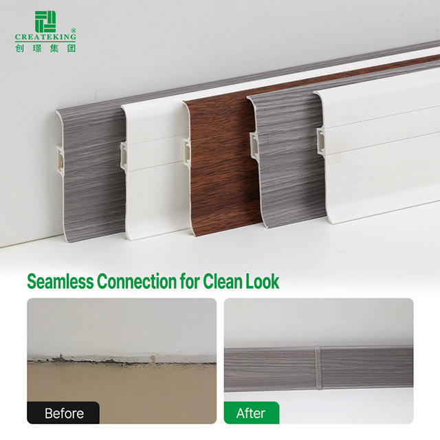 Skirting Lantai SPC 70*15mm dengan Aksesori