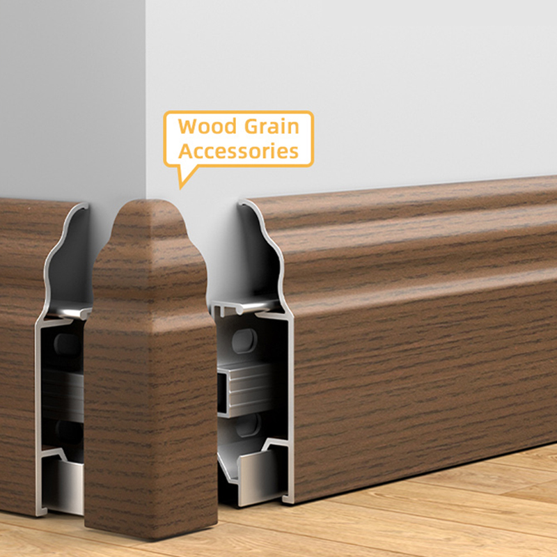 Papan alas aluminium gaya Perancis 70*12mm