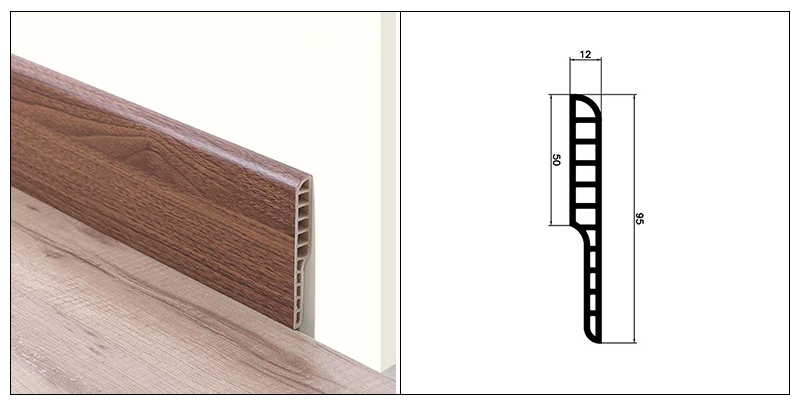 Papan Skirting Bulat Pensil PVC 95*12mm