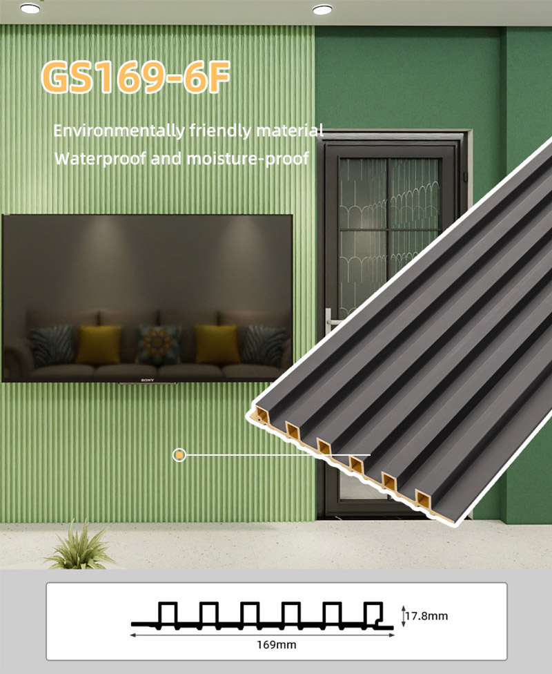 Panel Dinding Bergalur Segiempat tepat 169*17.8mm