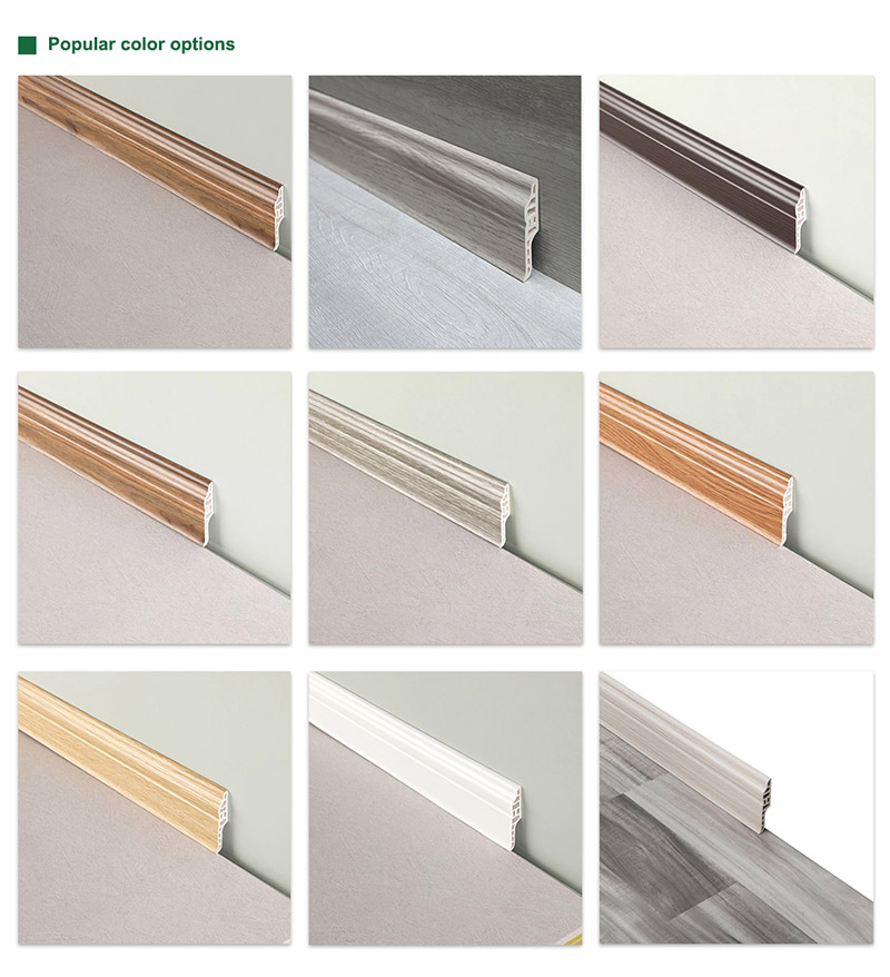 Papan Skirting Berongga Berbilang Rongga PVC 70*16mm
