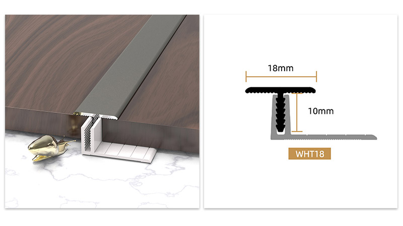 Trim Tepi Aloi Aluminium berbentuk T 18*11.4mm