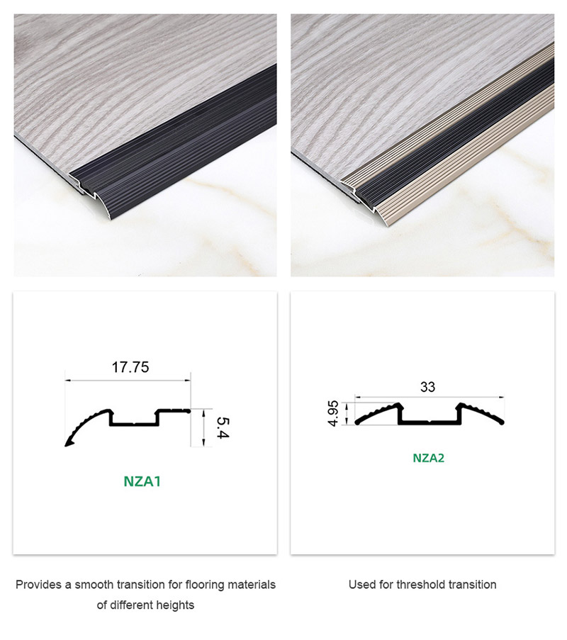  Bar Ambang Anti-gelincir Aluminium Dengan Sisipan Getah