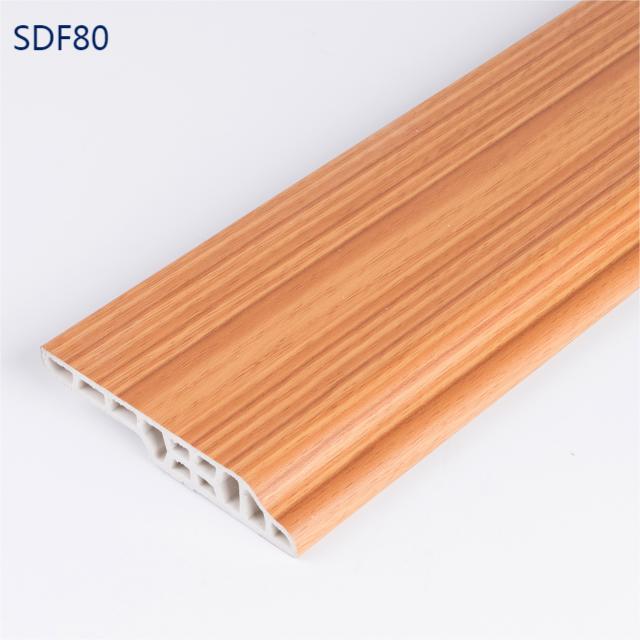 Papan skirting pembaikan rumah PVC bijirin kayu kalis air 8cm-SDF80