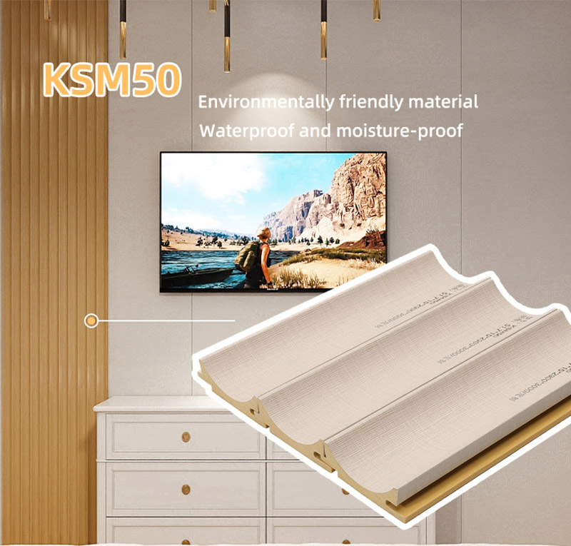 Panel Dinding Bergalur PVC Arka Dalaman 51.7*15mm
