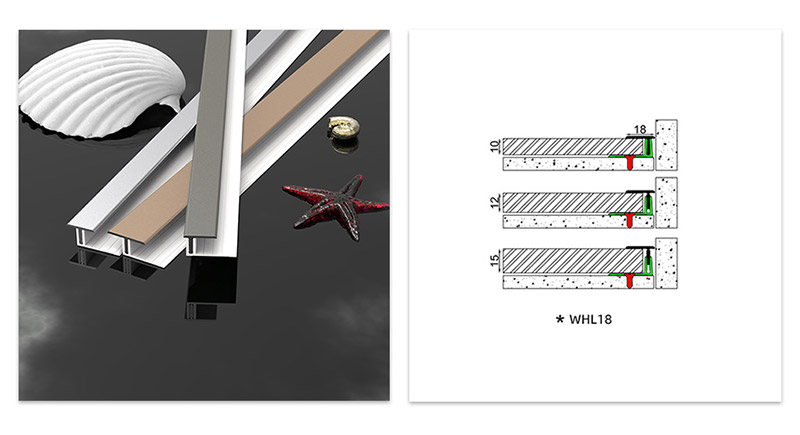 18*11.3mm Trim Tepi Lantai Aluminium Aloi Tunggal Berbentuk T