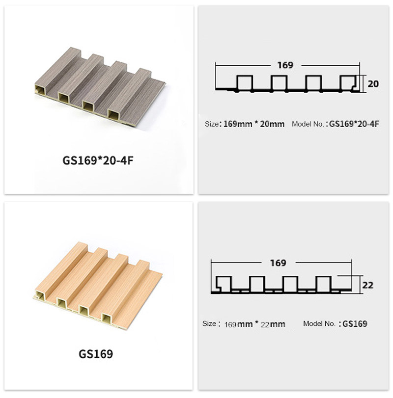 Panel dinding PVC bergalur 169*20mm