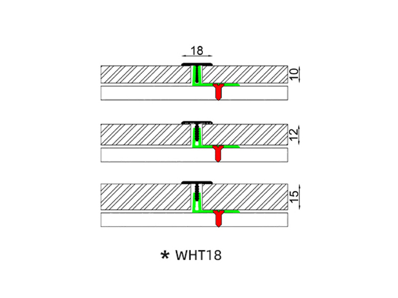 Trim Tepi Aloi Aluminium berbentuk T 18*11.4mm
