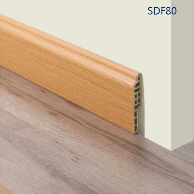 Papan Skirting PVC Bijian Kayu Kalis Air 8cm untuk Hiasan Rumah-SDF80