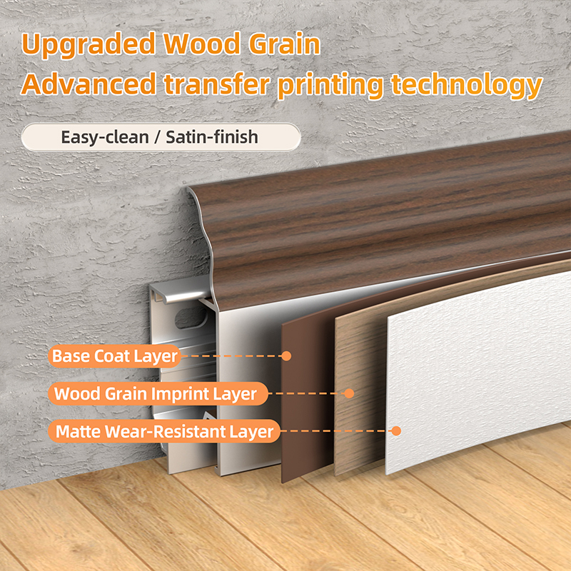 Papan skirting aloi aluminium gaya Perancis 50*12mm