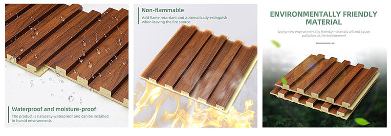 Panel dinding pepejal bergalur bijirin kayu 159*12mm