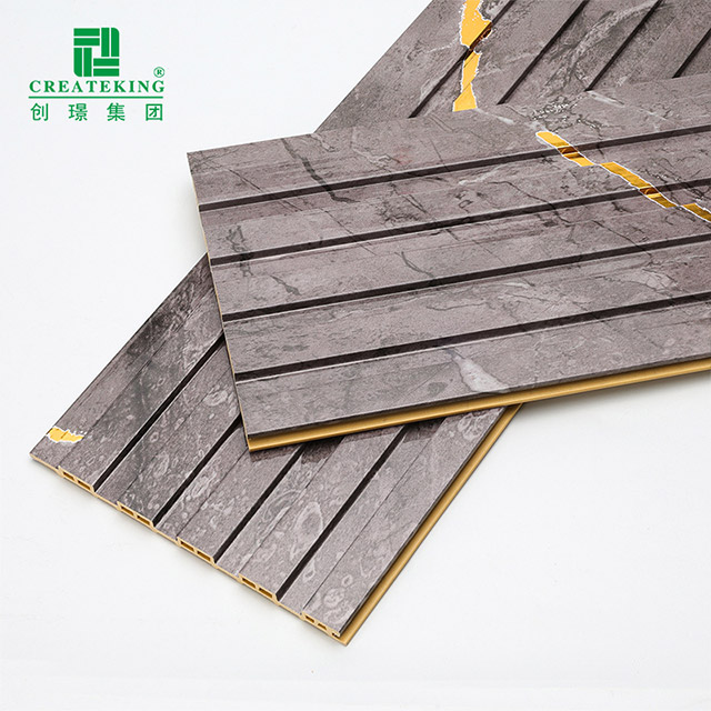 Panel Dinding Berongga Bergalur PVC Kalis Air 155*17mm