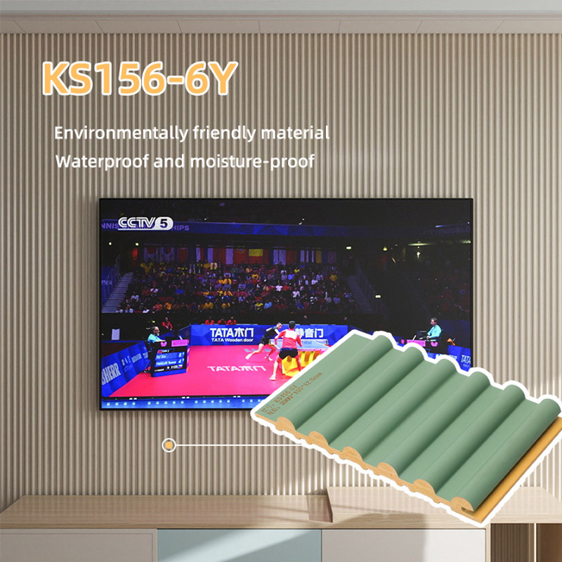 Panel Dinding Pepejal Separuh bulat Luar PVC 156*12.8mm