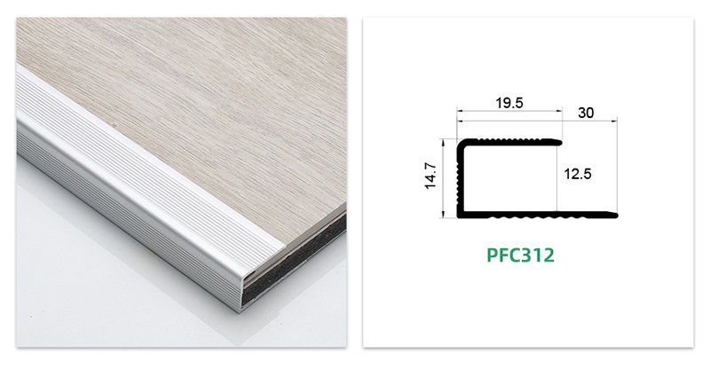 Kemasan Tepi Lantai Aluminium berbentuk C
