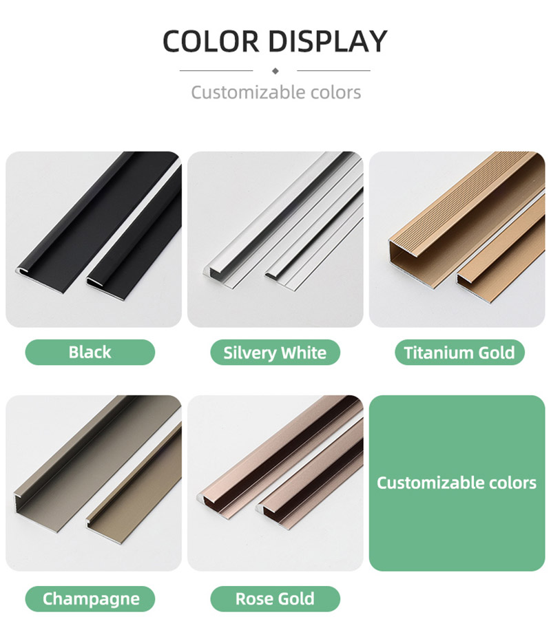 Jalur Tepi Lantai Aluminium Aloi berbentuk C