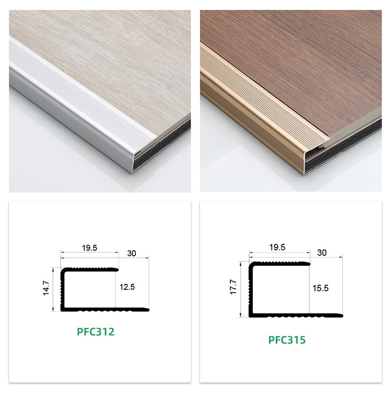 Kemasan Tepi Lantai Aluminium Saluran-C