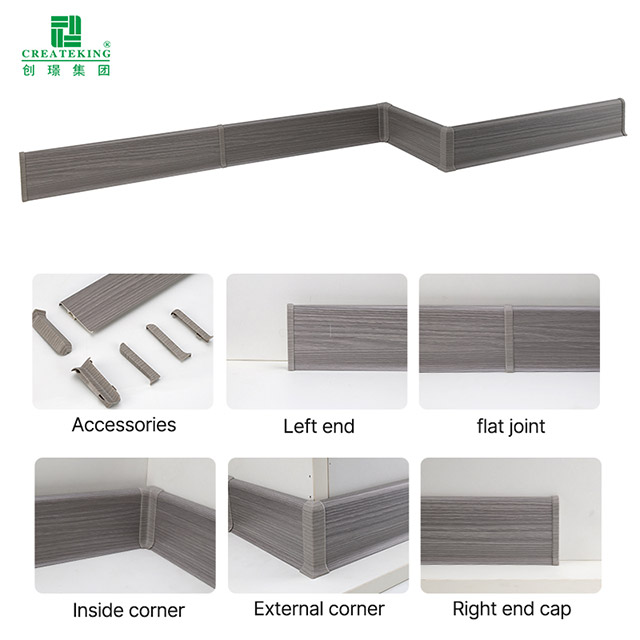 Skirting Lantai SPC 70*15mm dengan Aksesori