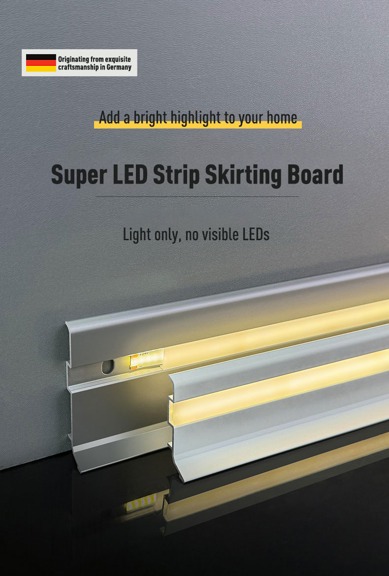 Papan Skirting Fleksibel LED PVC WPC Wall Decor Strip Self Adhesive untuk Hiasan Rumah DIY