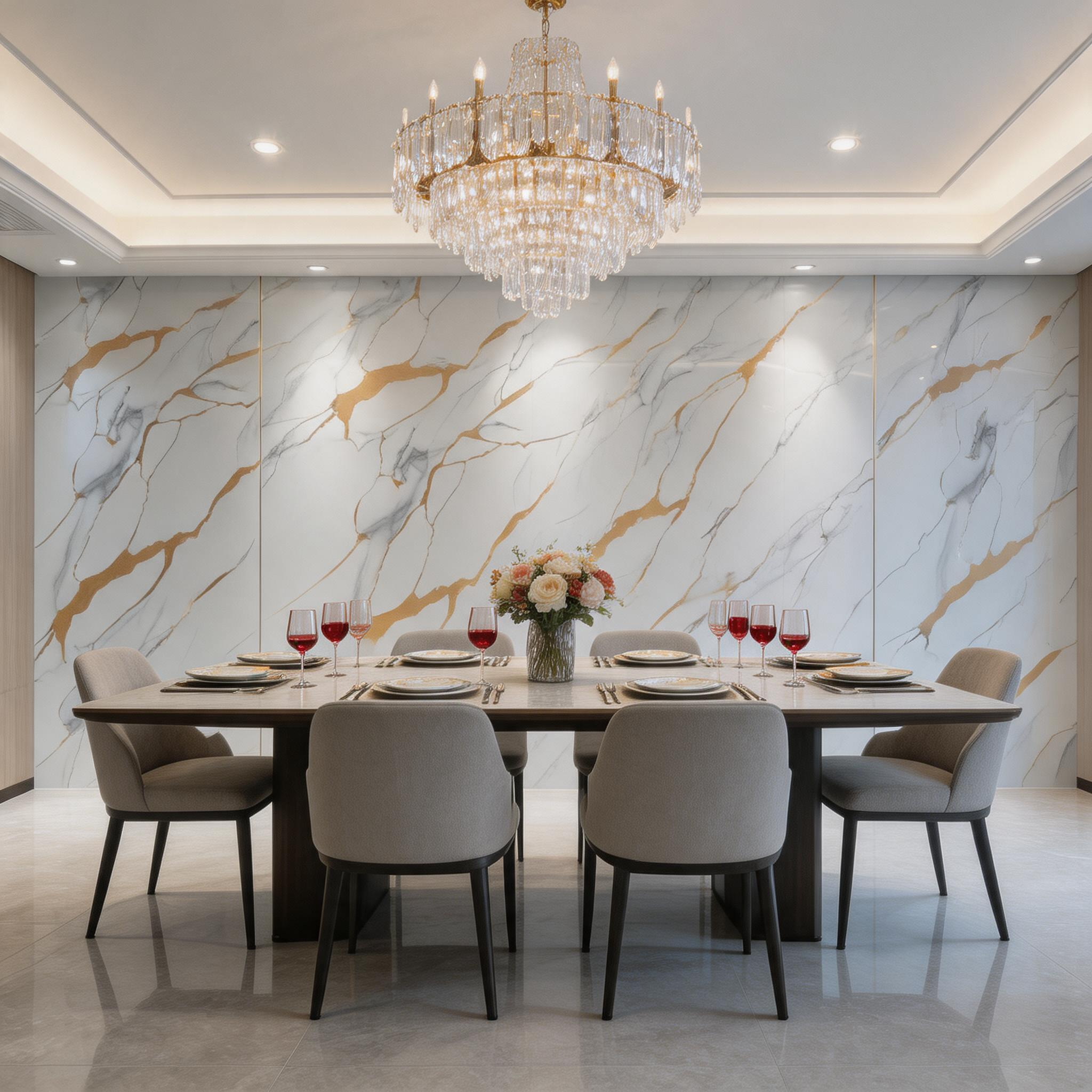 Panel Dinding PVC Berlapis Filem PET untuk Hiasan Dalaman Rumah