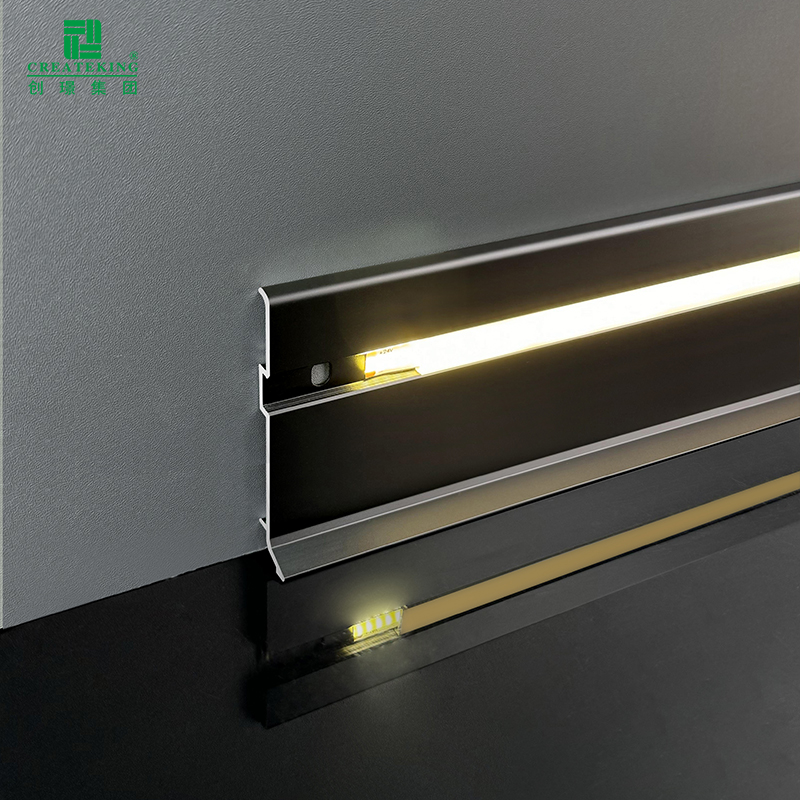 Papan Skirting Fleksibel LED PVC WPC Wall Decor Strip Self Adhesive untuk Hiasan Rumah DIY